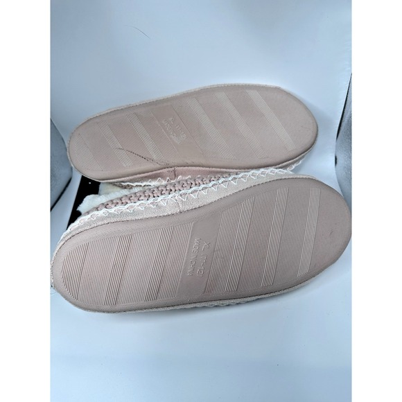 Joe Boxer Women's Slippers XL 11/12 Pink Luna Faux Fur Knit Cozy House Shoes NWT - Picture 8 of 8